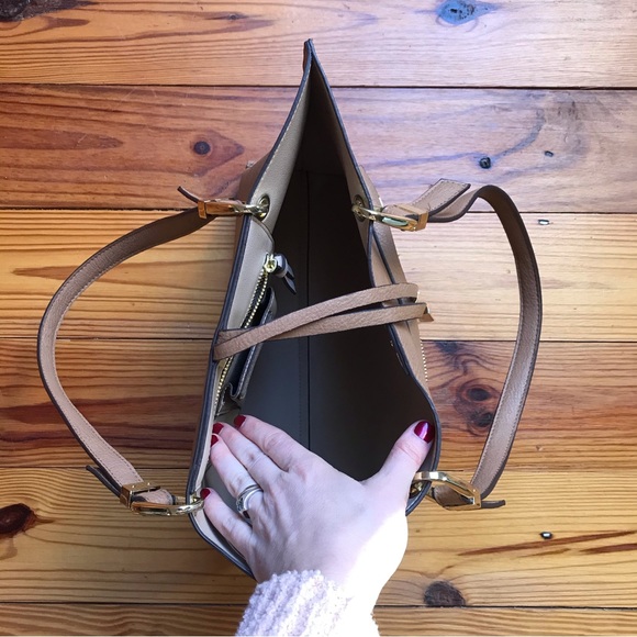 Steve Madden Large Tan Cognac Tote Bag with Medium Inner Bag, NWOT, 17” x 12” - Picture 6 of 15